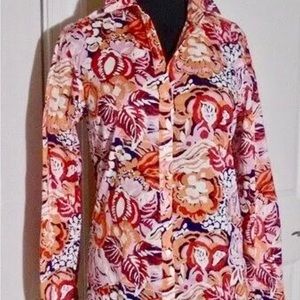 J. Mc Laughlin Louise multi floral cotton blouse.
